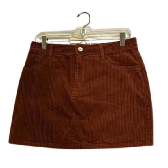Sanctuary Mini Skirt Denim Corduroy Fabric Front & Back Pockets Rustic W 29 NWT - Picture 3 of 7